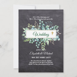 Haushalt KATHOLIC Christlich WEDDING Greenery bitt Einladung