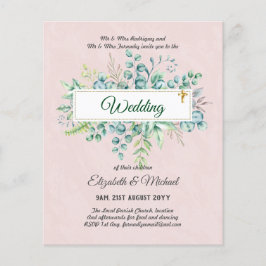 Haushalt KATHOLIC Christlich WEDDING Greenery bitt Flyer