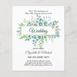 Haushalt KATHOLIC Christlich WEDDING Greenery bitt Flyer