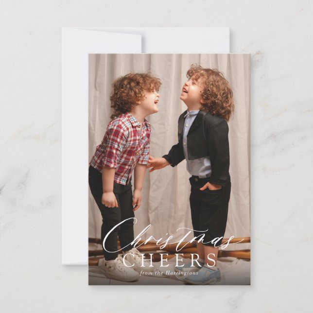 HAUSHALT Minimalistische Skriptweihnachtskittel 1  Mitteilungskarte (Vorderseite)