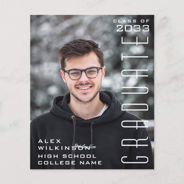 HAUSHALT Moderne Typografie Einfache GRAD-Einladun Flyer (Vorne)