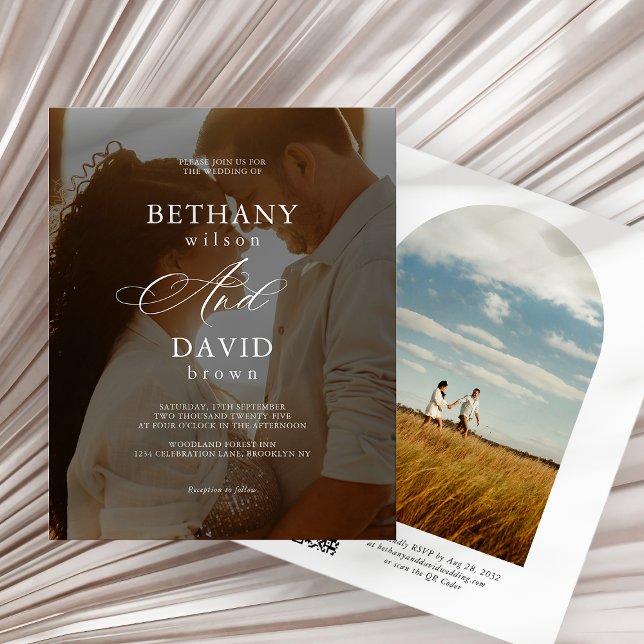 HAUSHALT Modernes 2-Arch-Foto QR-Code Hochzeit (Von Creator hochgeladen)