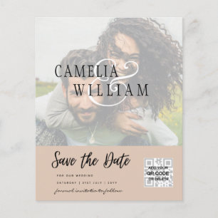 HAUSHALT Modernes FOTO Save the Date QR-CODE-UAWG Flyer