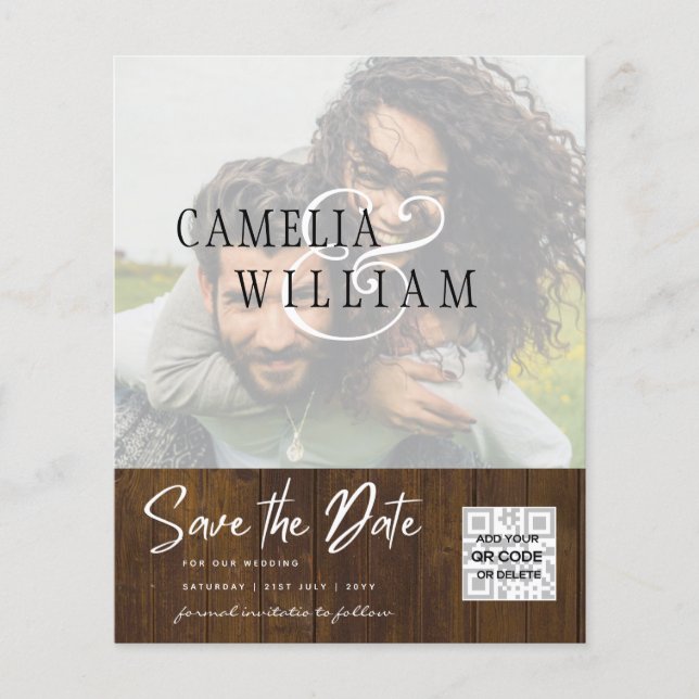 HAUSHALT Modernes FOTO Save the Date QR-CODE-UAWG Flyer (Vorne)