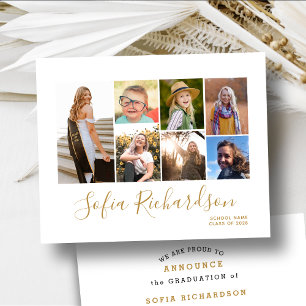 HAUSHALT Modernes Gold Script Foto Bekanntgabe