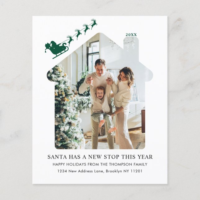 HAUSHALT Neues Zuhause Foto Green Santa Sleigh Mov (Vorderseite)