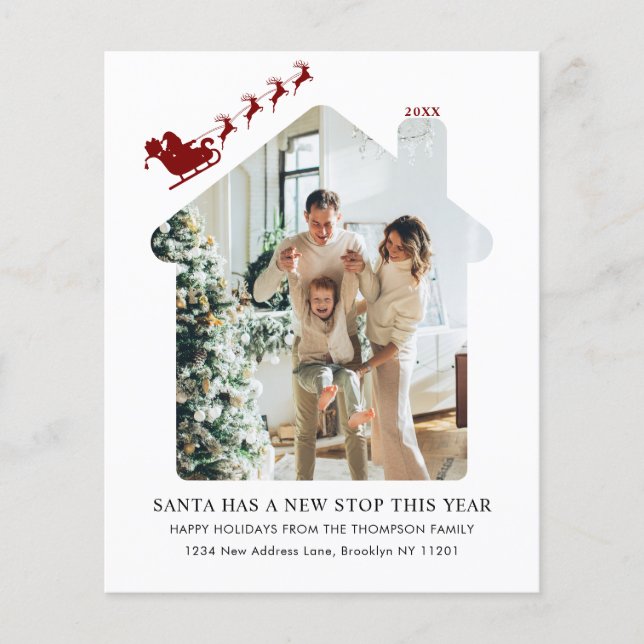 HAUSHALT Neues Zuhause Foto Rotes Santa Sleigh Bew (Vorderseite)