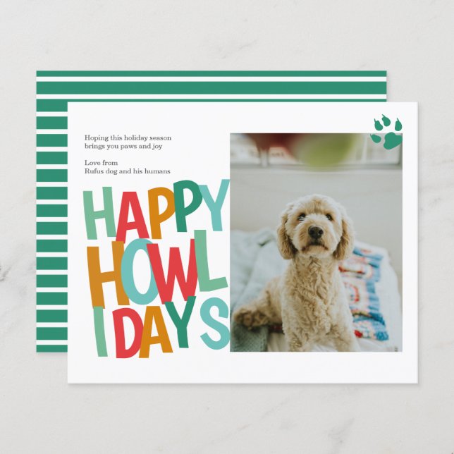 HAUSHALT Personalisiert Happy Howlidays Weihnachte (Vorne/Hinten)