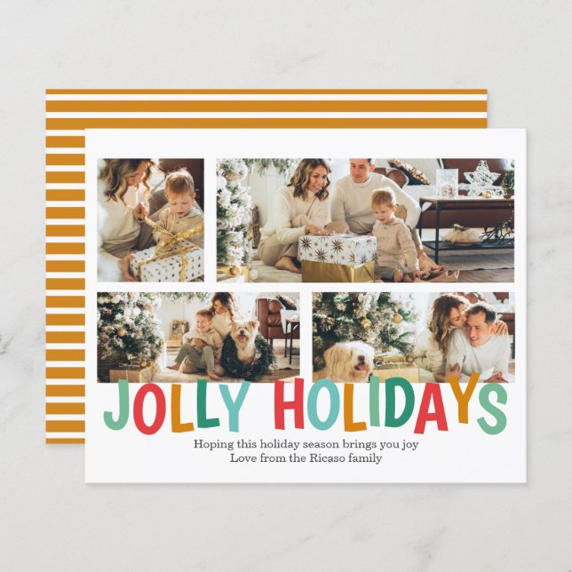 HAUSHALT Personalisiertes Foto Jolly Weihnachten (Vorne/Hinten)