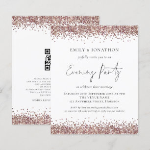 HAUSHALT Rose Gold Glitzer QR Code Abend einladen