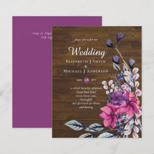 HAUSHALT Rustikale Fuchsia Floral Woodland Hochzei