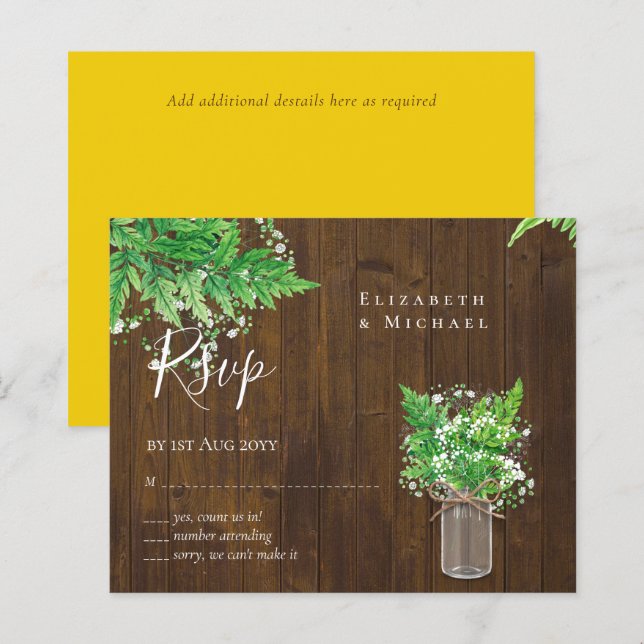 HAUSHALT Rustikale Grünflächen UAWG Fern Blätter (Vorne/Hinten)