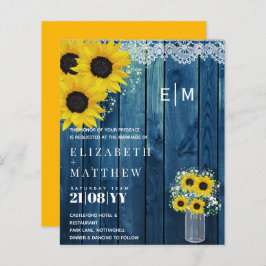 HAUSHALT Rustikale Sonnenblumen Blauer Hochzeitsta