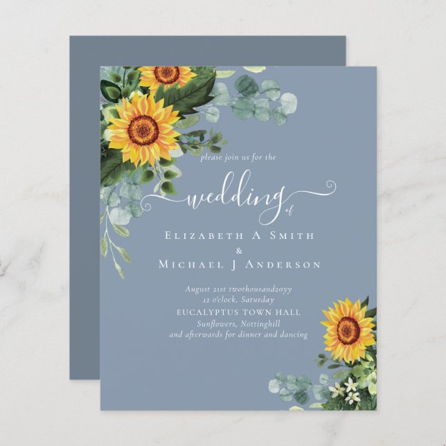 HAUSHALT Rustikale Sonnenblumen Eukalyptus-Blätter (Vorne/Hinten)