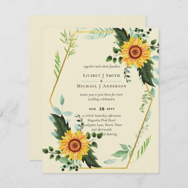 HAUSHALT Rustikale Sonnenblumen Grüne Blätter Hoch (Vorne/Hinten)