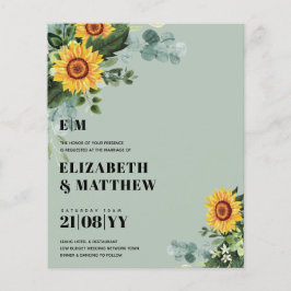 HAUSHALT Rustikale Sonnenblumen Moderne Hochzeit v Flyer