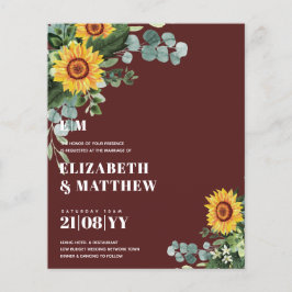 HAUSHALT Rustikale Sonnenblumen Moderne Hochzeit v Flyer