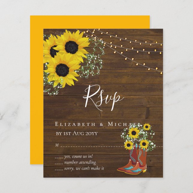 HAUSHALT Rustikale Sonnenblumen UAWG Hochzeit (Vorne/Hinten)