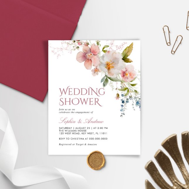 Haushalt Rustikale Wildblumen Polterabend einladen (Von Creator hochgeladen)