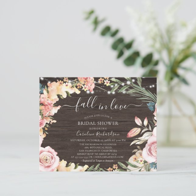 Haushalt Rustikaler Brautparty aus Holz Flyer (Stehend Vorderseite)