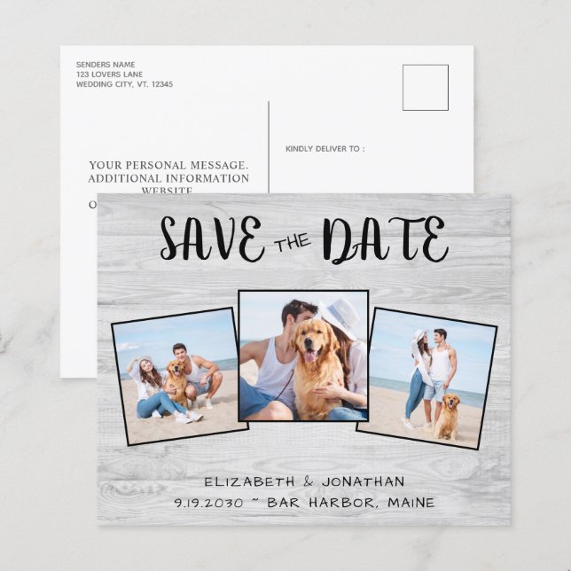 Haushalt Rustikales Holz 3 Fotos Hochzeit speicher (Vorne/Hinten)