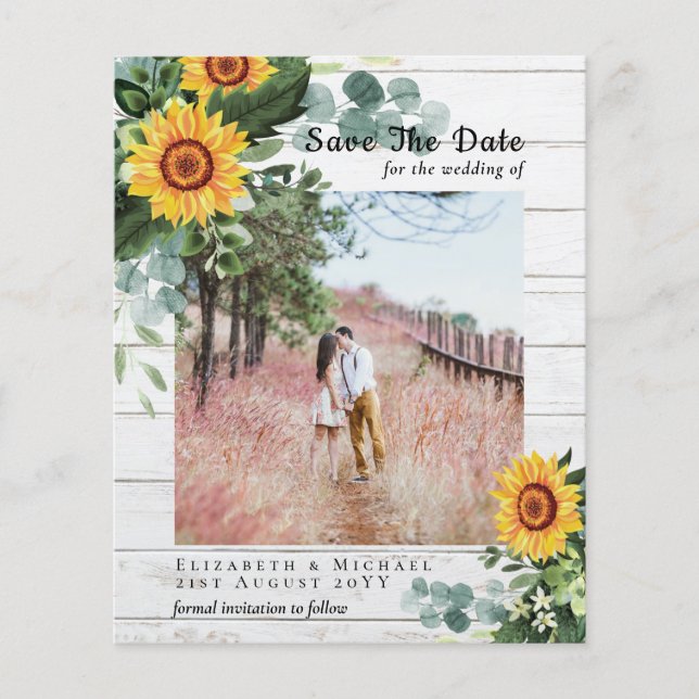 HAUSHALT RUSTISCH Save the Date Rustikale Sonnenbl Flyer (Vorne)