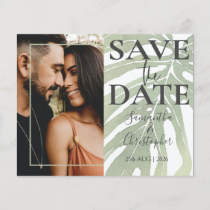 Haushalt   Save the Date Sage Green Tropical Folie