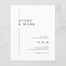 HAUSHALT Schwarz-weiße Minimalistische Hochzeitsei Flyer