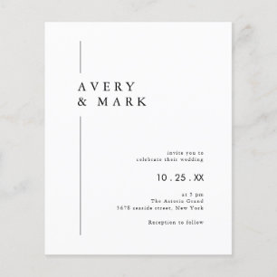 HAUSHALT Schwarz-weiße Minimalistische Hochzeitsei Flyer