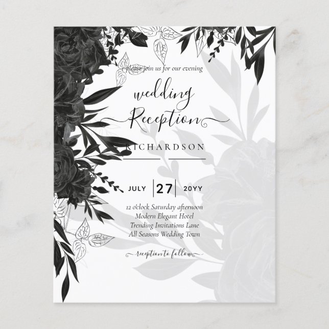 HAUSHALT Schwarze Rose Elegante White Wedding Einl Flyer (Vorne)