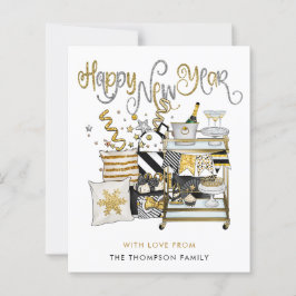 HAUSHALT Schwarzes Gold Glitzer Skript glücklich N