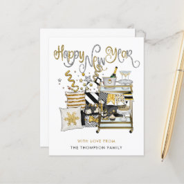 HAUSHALT Schwarzes Gold Glitzer Skript glücklich N