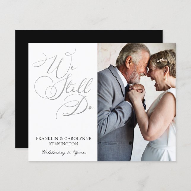HAUSHALT Silver Foil Wedding Jubiläum Vow Erneueru (Vorne/Hinten)