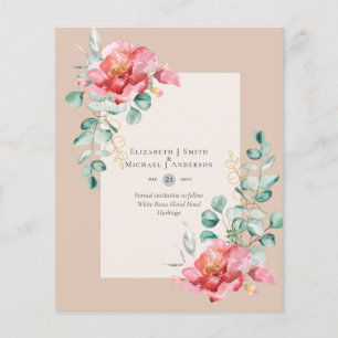 HAUSHALT SPAREN DIE DATEN - Weiße Rosen Blumenbeet Flyer
