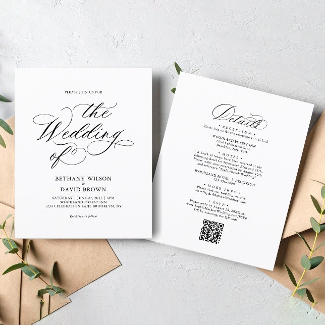HAUSHALT Stilvolle Kalligraphie QR Code Wedding (Von Creator hochgeladen)