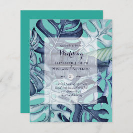 HAUSHALT Tropisches Leaf Blue Aquamarine Hochzeit 