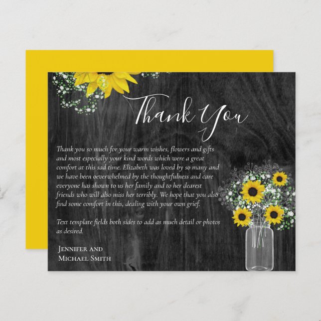 HAUSHALT Vielen Dank für die Vorlagen der Beerdigu (Vorne/Hinten)