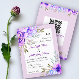HAUSHALT violette Blumen QR-Code Einladung zur Hoc