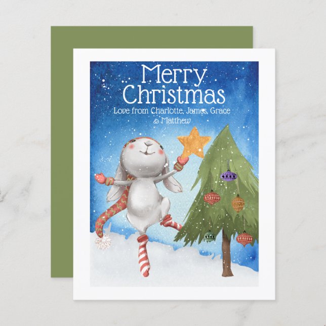 HAUSHALT Weihnachten Bunny Rabbit Dekorationsbaum (Vorne/Hinten)