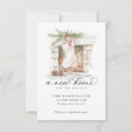 HAUSHALT Weihnachten Strumpf Eine neue Zuhause-Mov Mitteilungskarte