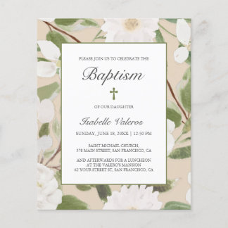HAUSHALT Weiße Blume Blätter Elfenbein BAPTISM