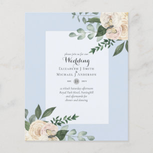 HAUSHALT Weiße Rosen Hochzeit Einladungen billigst Flyer
