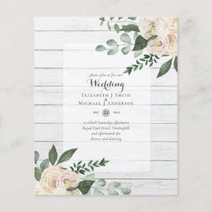 HAUSHALT Weiße Rosen Hochzeit Einladungen billigst Flyer