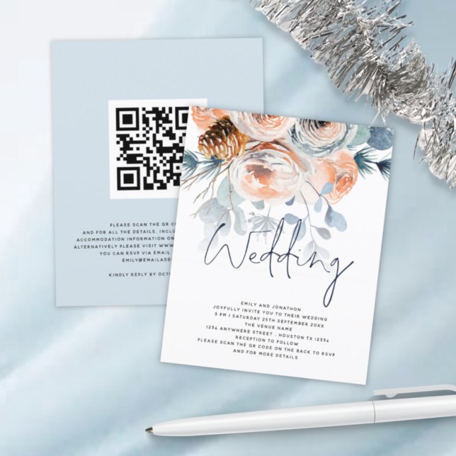 HAUSHALT Winter Florals QR-Code Hochzeitsempfehlun (Von Creator hochgeladen)