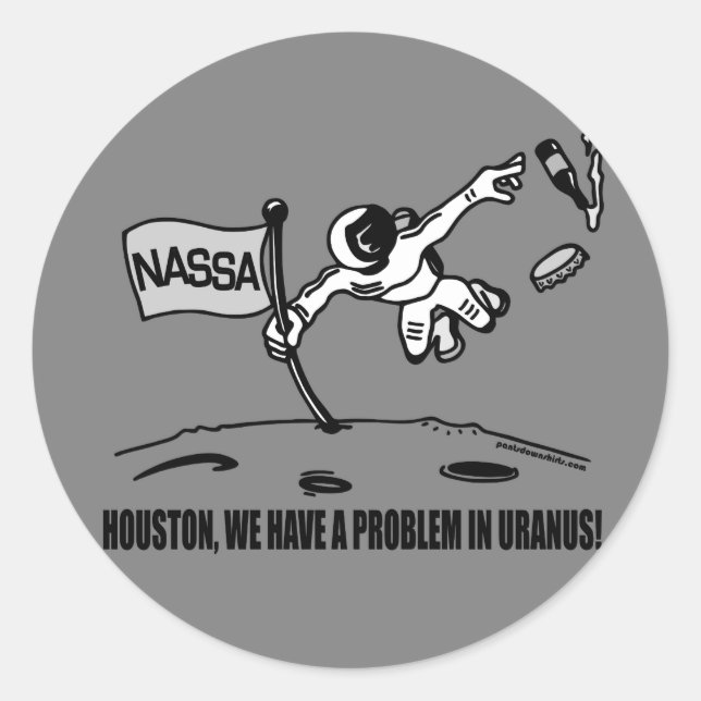 HAUSHALT WIR HABEN EIN PROBLEM RUNDER AUFKLEBER (Vorderseite)