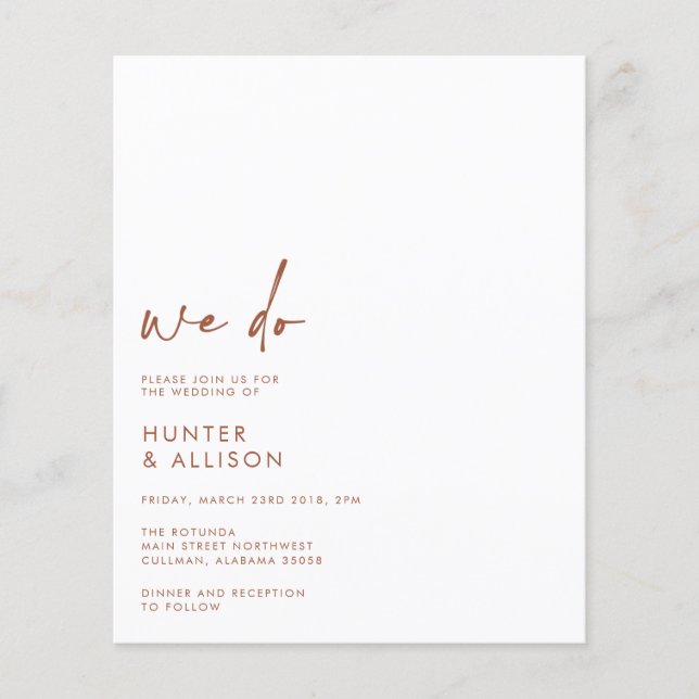 HAUSHALT Wir machen Hochzeit Einladung Flyer (Vorne)