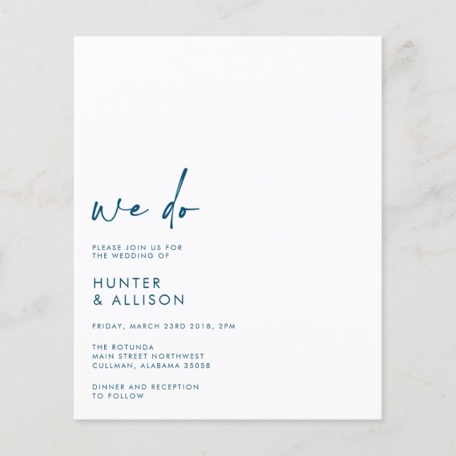 HAUSHALT Wir machen Hochzeit Einladung Flyer (Vorne)