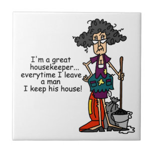 Haushälterin-Spaß Fliese