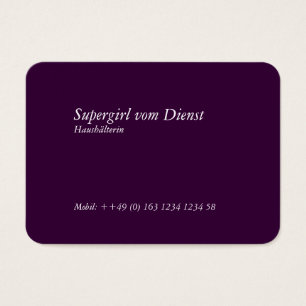 Haushälterin Visitenkarten gerundet