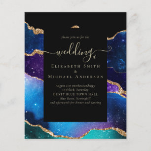 HAUSHALTSAGATE Blue Lila Gold Hochzeitbudget Flyer